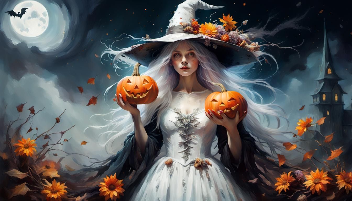 Enchanting Witch Portrait in Magical Realism Style
