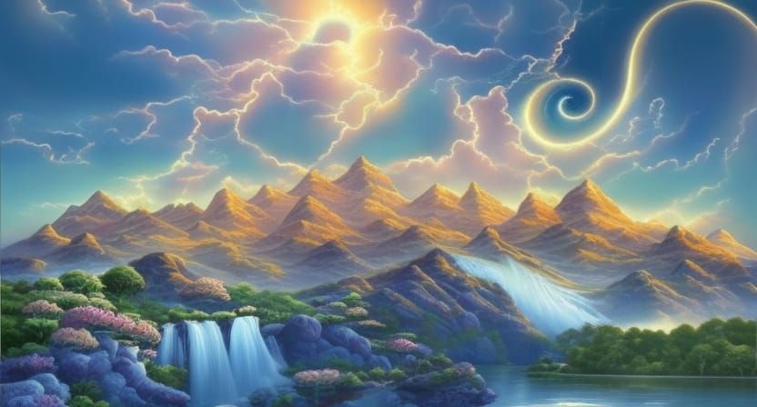 Yin Yang of Flowers in Art Nouveau Style