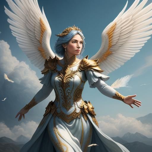 Ascension: A Winged Figure in Ethereal Light