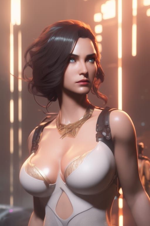 Voluptuous Woman in Dark Sci-Fi Concept Art