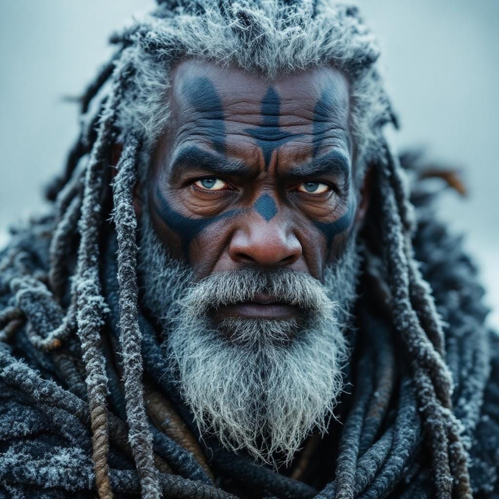 Frosted Portrait of a Tribal Elder
