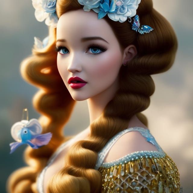 Alice in Wonderland Dove with Glass Clock