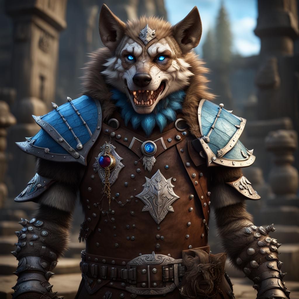 Gnoll in Armor Holding Medicine Vial