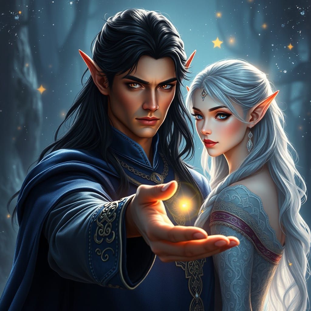 Mystical Elven Prince Offers Guidance in a Realm of Wonder