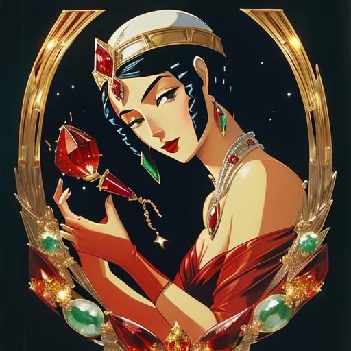 Art Deco Radio with Jewels and Shattered Glass