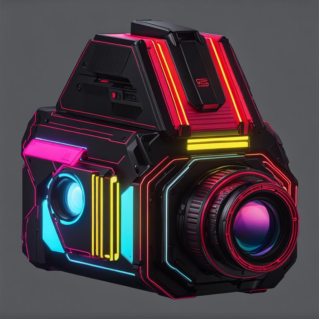 Cyberpunk Camera Prime with Neon Cables