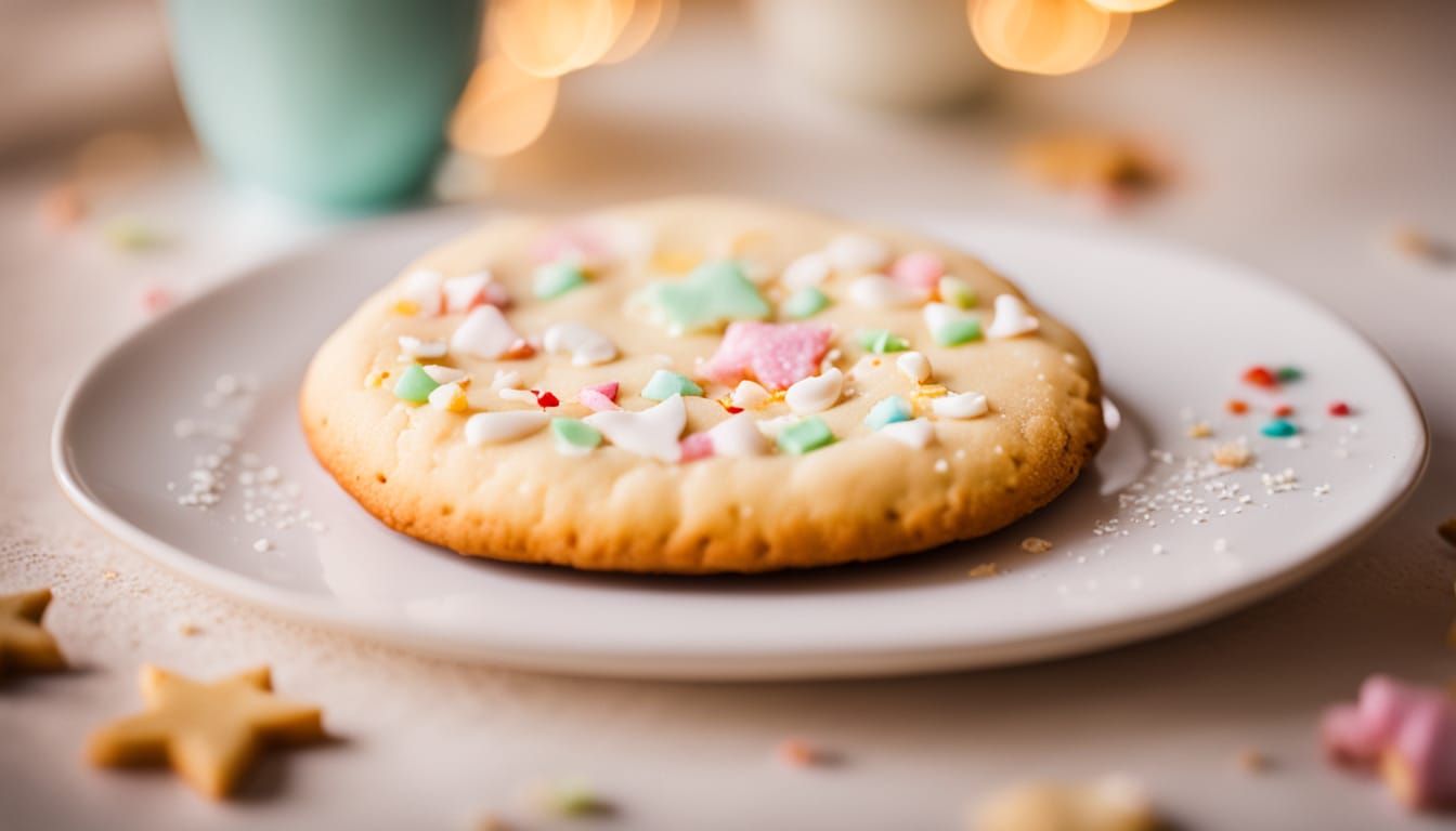 Macro Food Photography of a Golden Sugar Cookie