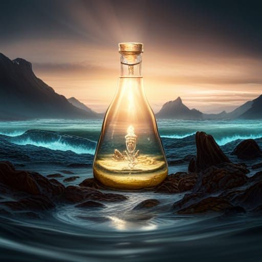 Diamonds in a Bottle: Romantic Landscape, Detailed Matte Pai...