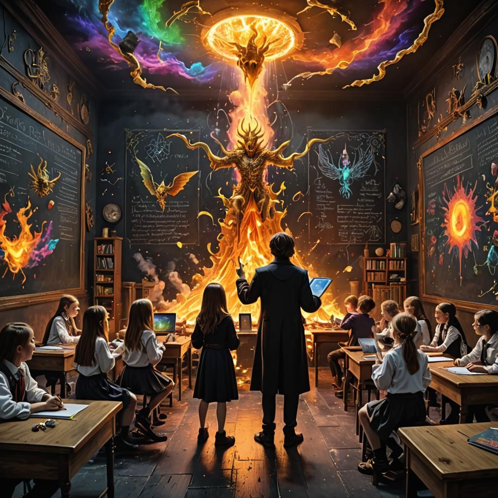 Wizardry Class with Psychedelic Phoenix in Ultra-Realistic 8...