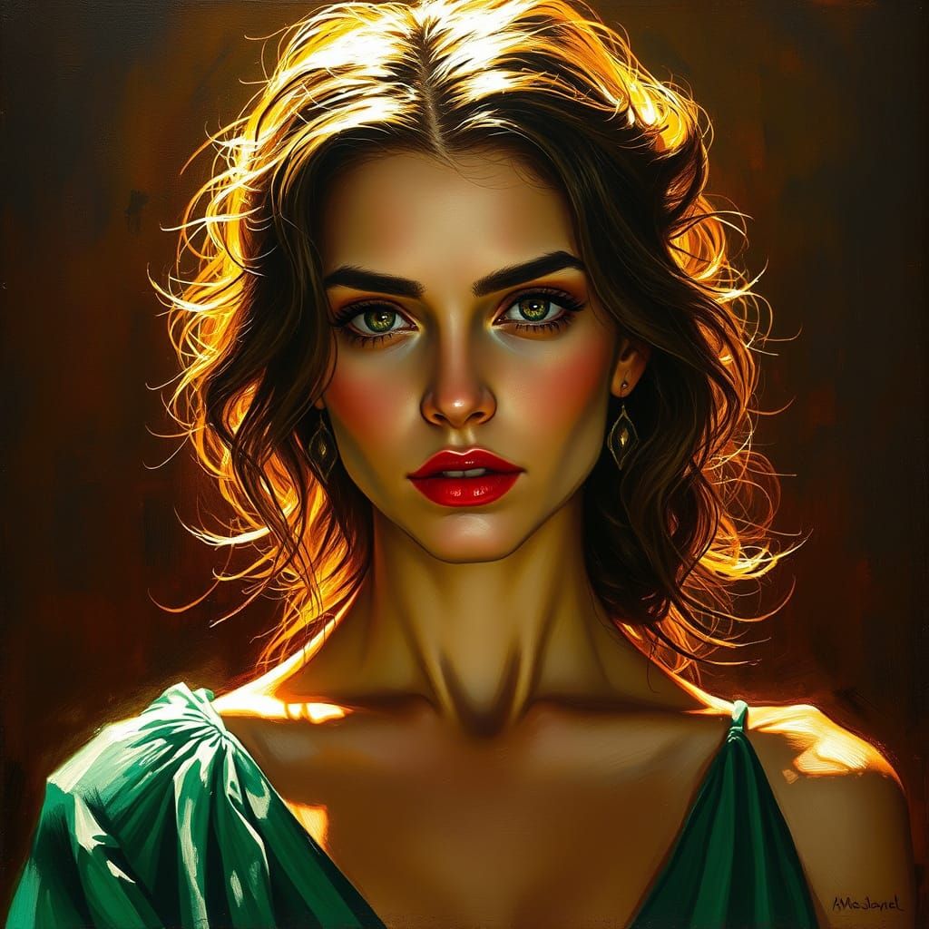 Sultry Beauty in Golden Light