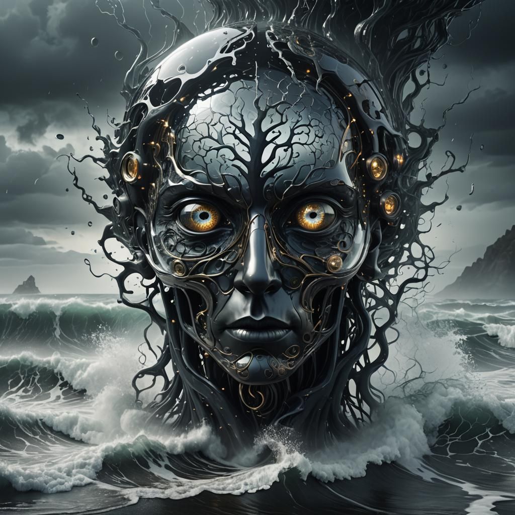 Glass "A" in a Dark Fantasy 3D Render