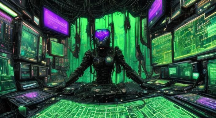 Dreamlike Glitch Art: Retrofuturistic Mindscape in Neon