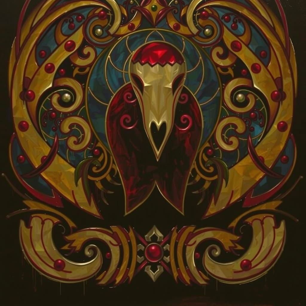 Abstract Expressionism with Iridescent Swirling Patterns