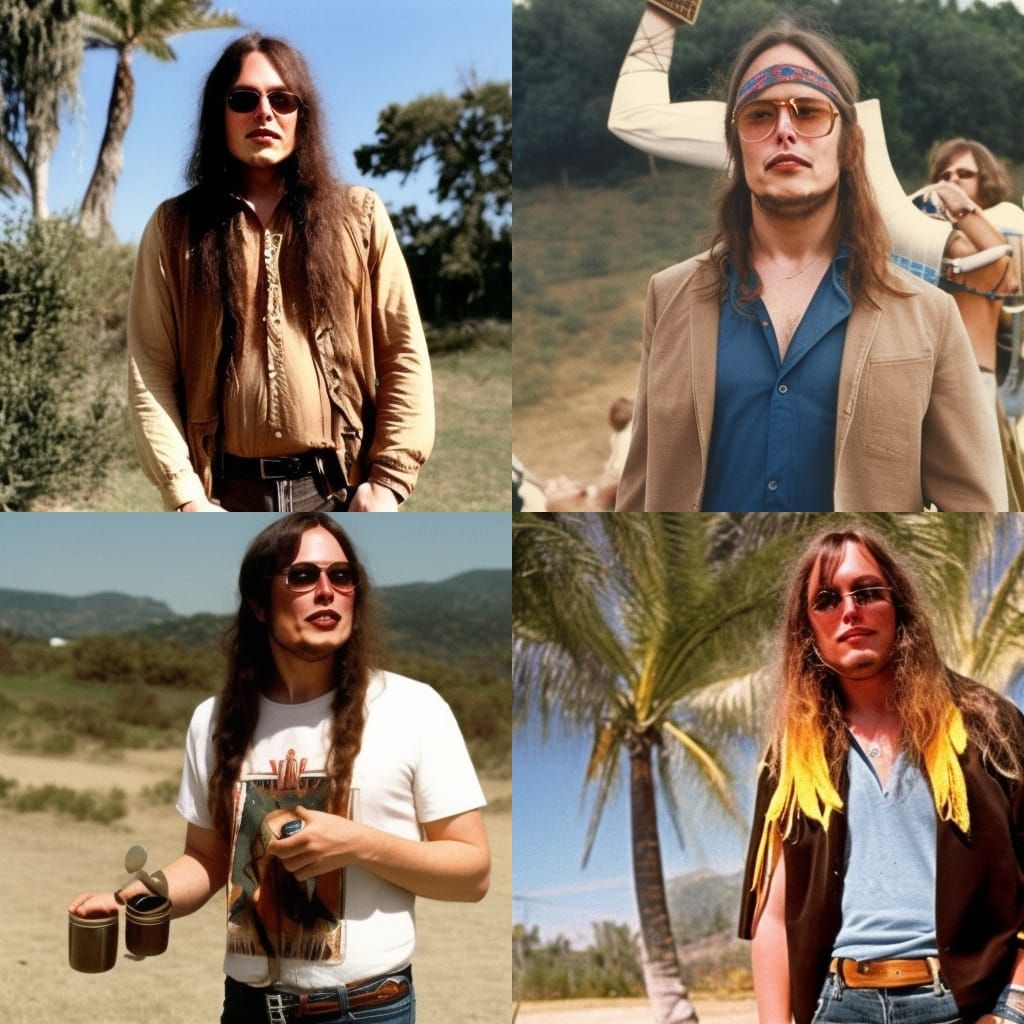 Elon Musk as a 1969 Hippie