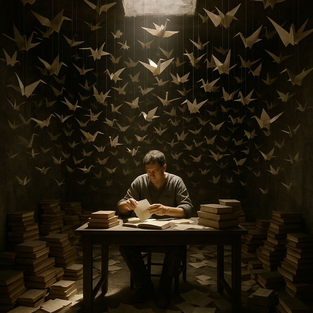Paper Bird Prison: A Photorealistic Scene