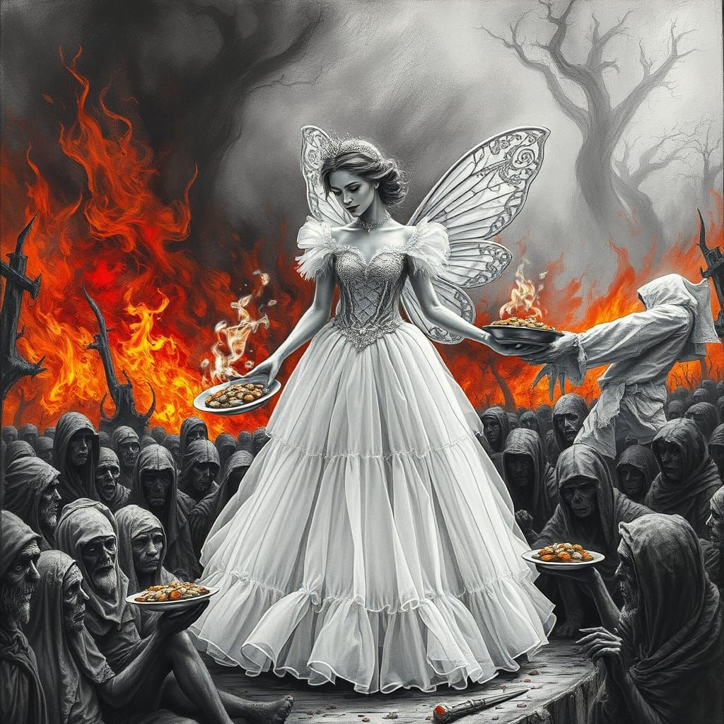 Ethereal Princess Brings Hope to Desolate Hellish Landscape