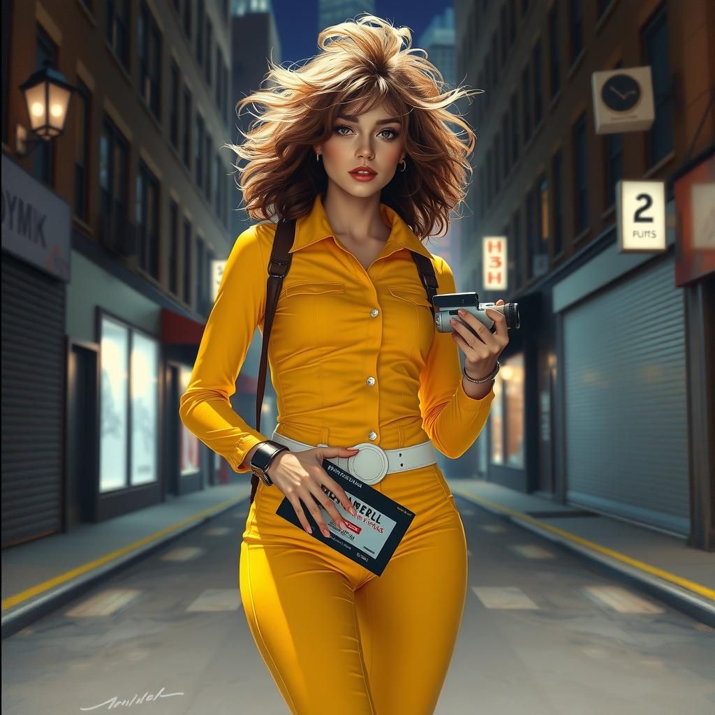 Retro Sci-Fi April O'Neil in 80s Style