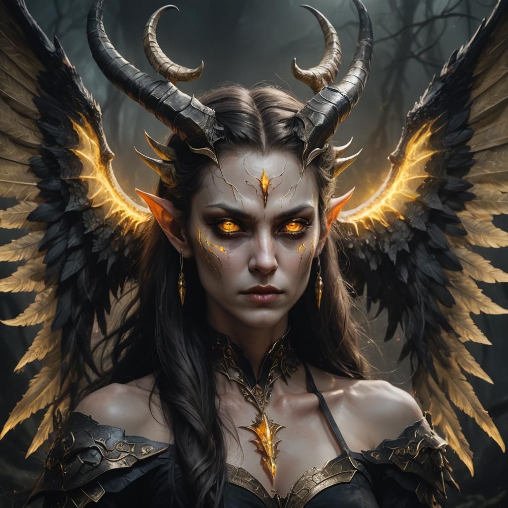 Eerie Demon Portrait in Dark Fantasy Style