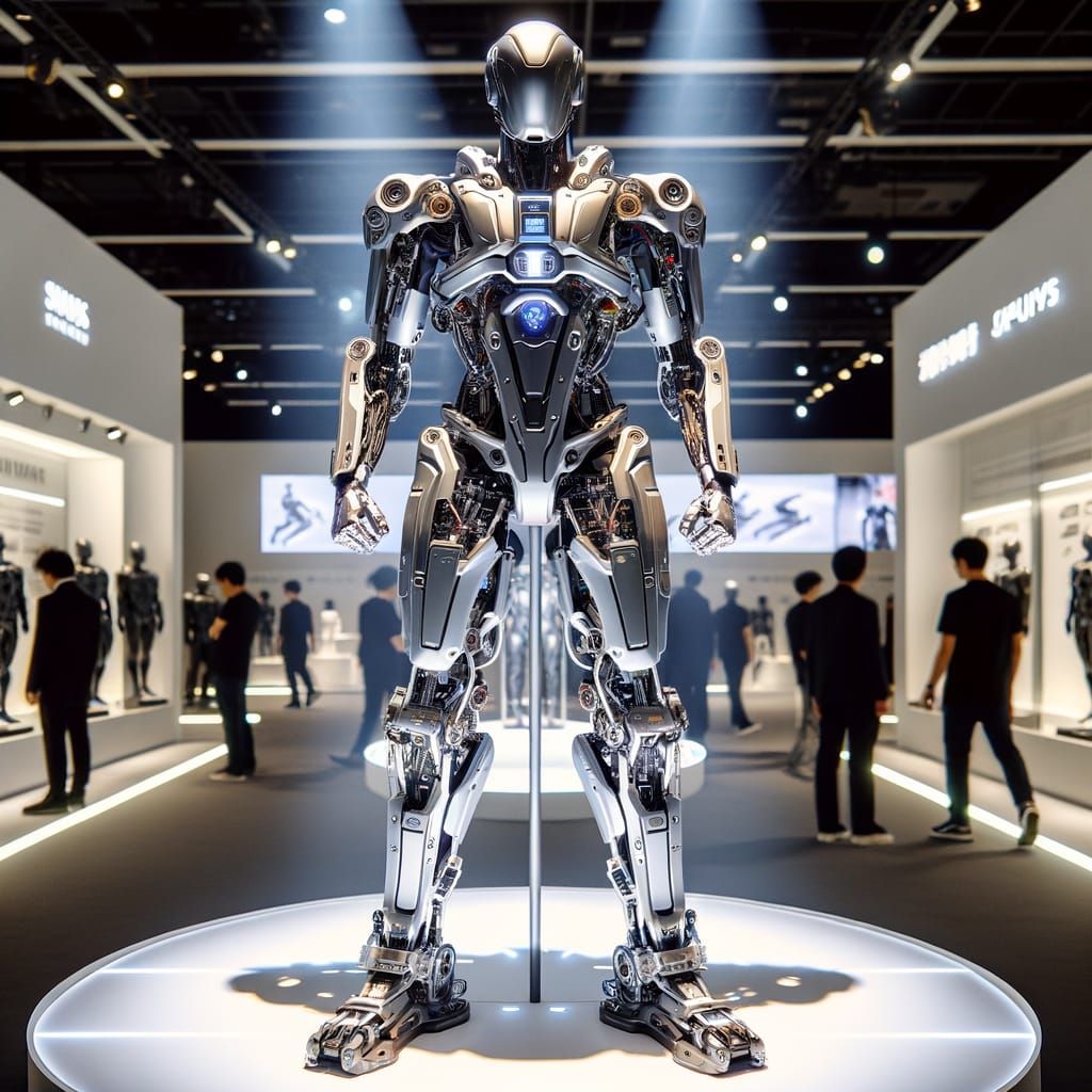 Futuristic Exoskeleton on Display: AI-Generated Concept