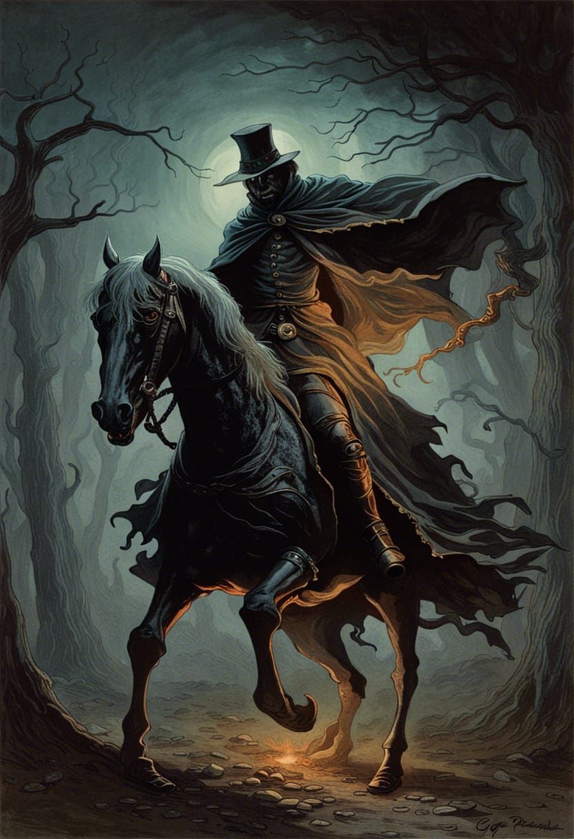 Headless Horseman Horror in Gothic Style