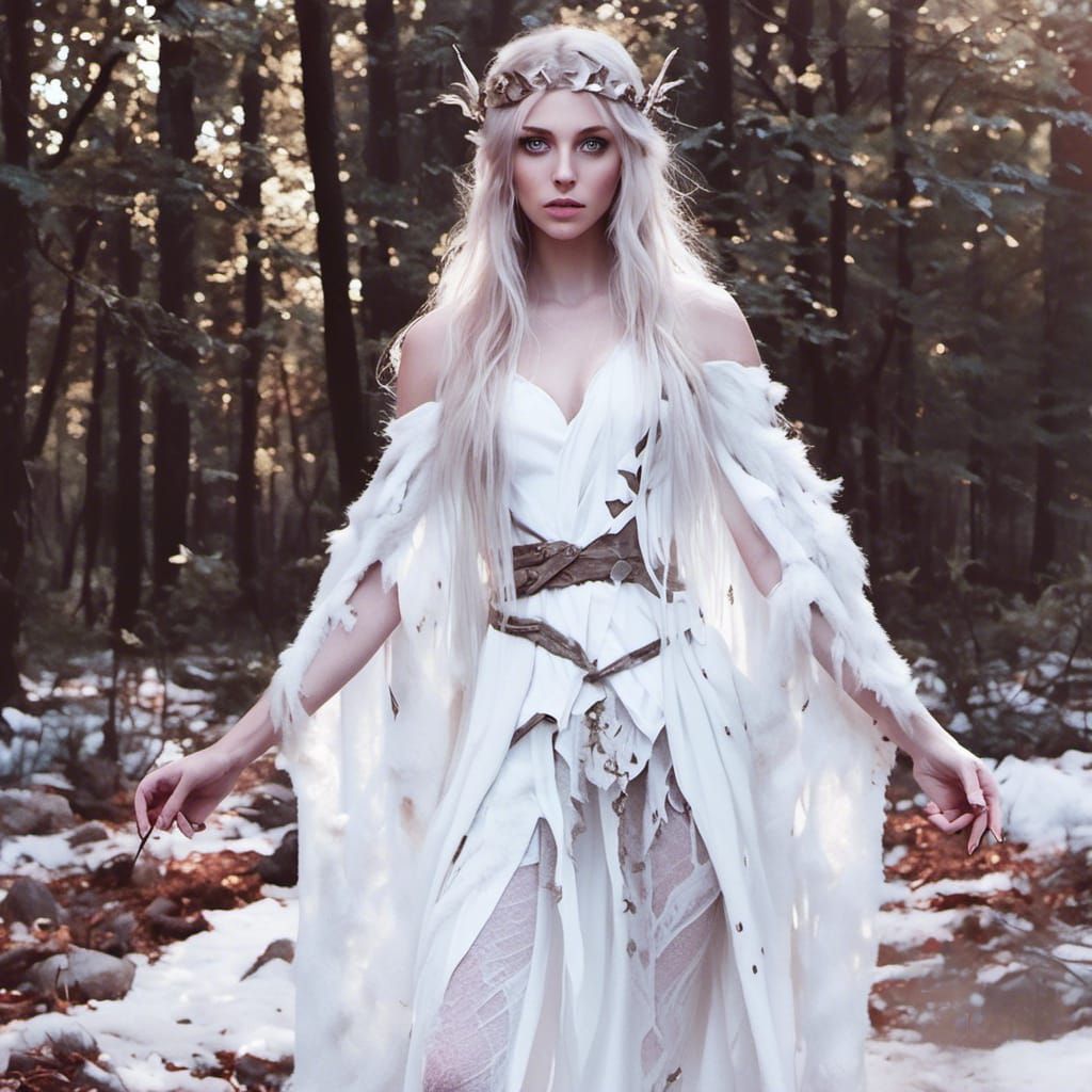 Gritty Female Elf in Magical Forest