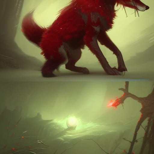 Rose Fox with Thorns: A Dark Fantasy Concept