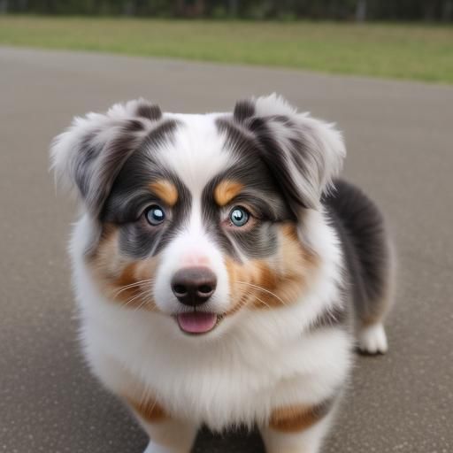 Kawaii Australian Shepherd Illustration