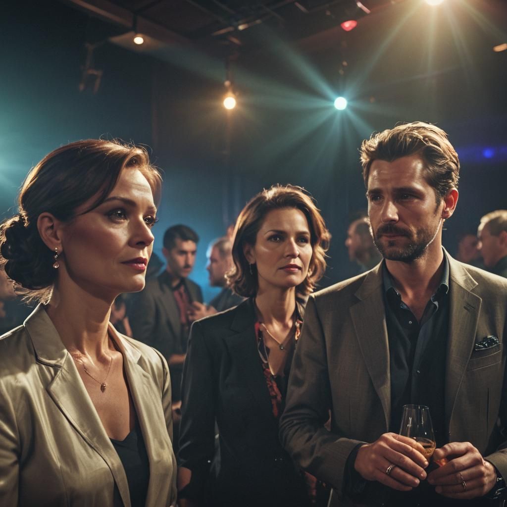 Nightclub Film Still with Moody 80s Lighting