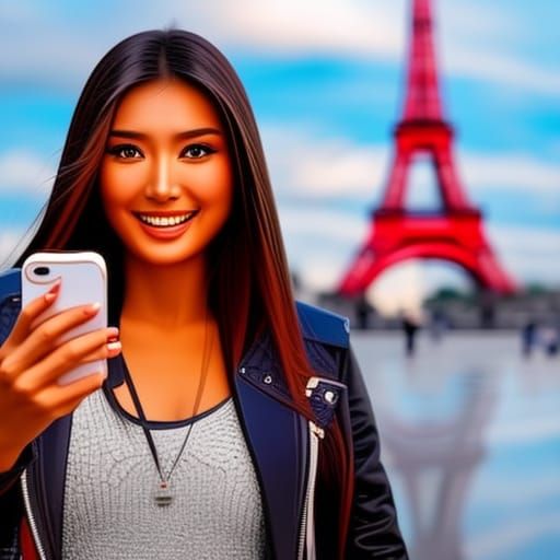 Let me take a picture with Eiffel Tower in the background