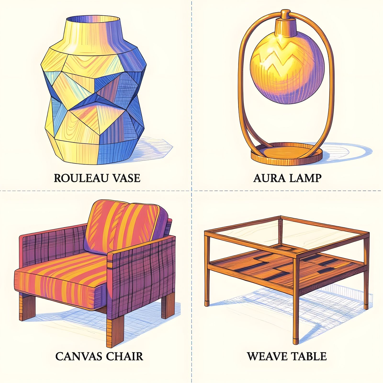 Contemporary Decor Inspired by Loewe: A Pen and Ink Sketch