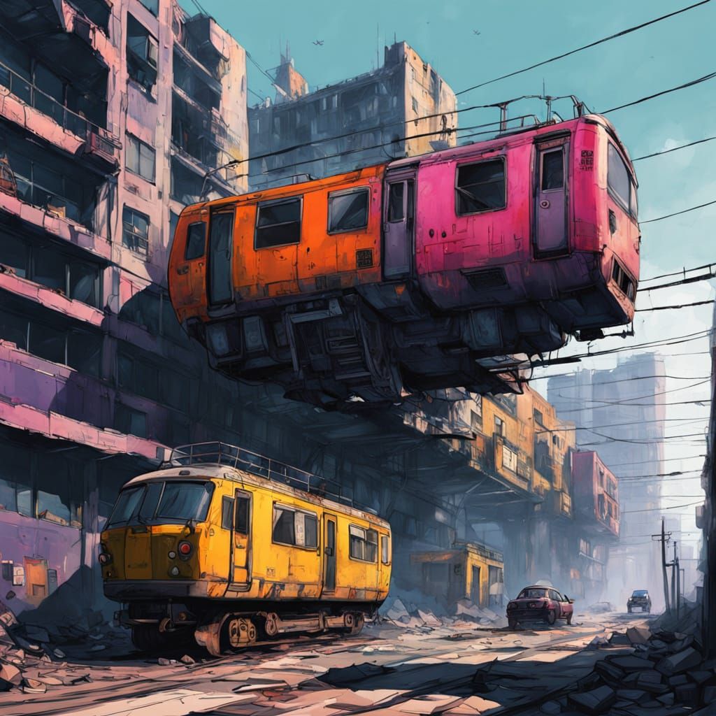 Futuristic Multi-Level Megalopolis in Post-Apocalyptic Style