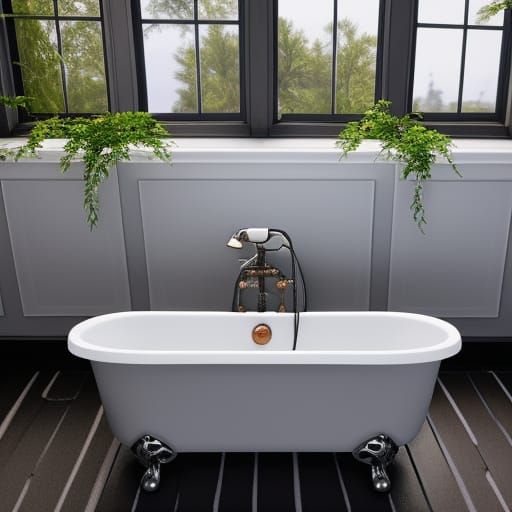 Hyperdetailed Clawfoot Bathtub in DreamWorks Style
