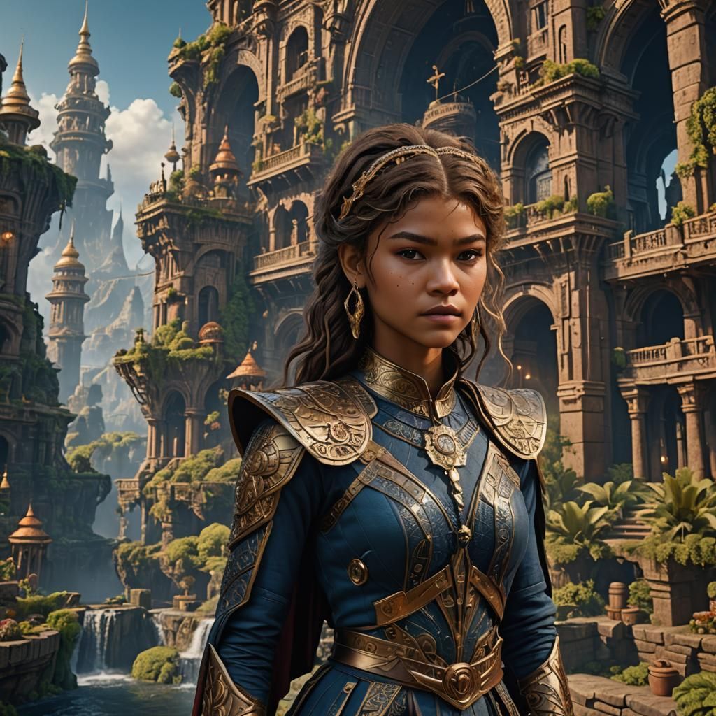 Zendaya Portrait in Detailed Fantasy Art