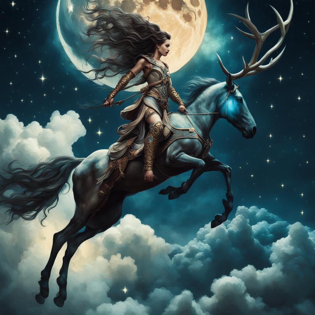 Centaur with Antlers Hanging from the Moon