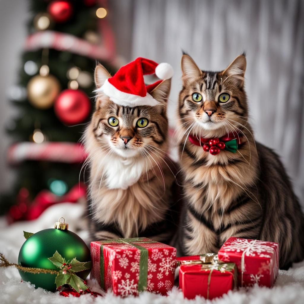 Cats Celebrate Christmas: Professional Photography