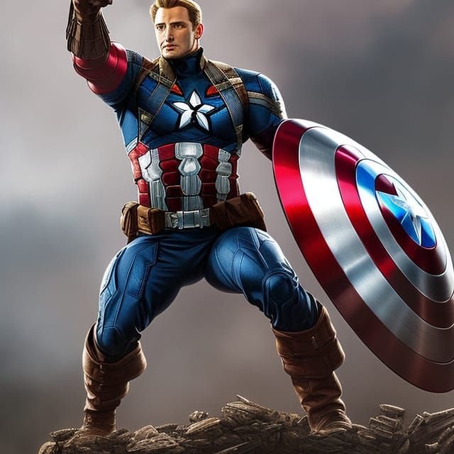 Epic Captain America Knight in Detailed Armor