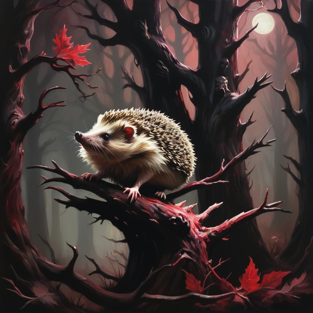 Hedgehog Captures Rabbit: Baroque Animal Study