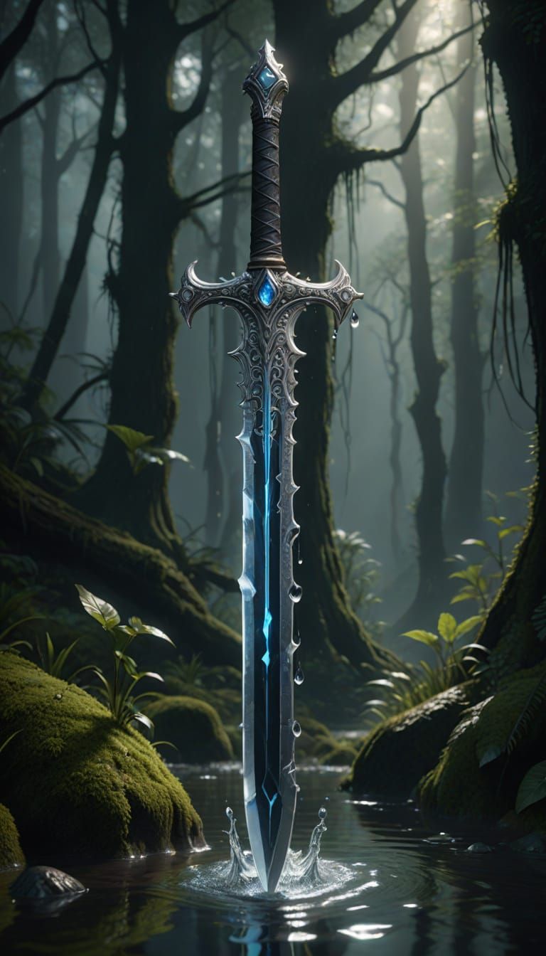 Sword of the Celestial Ocean in Dark Fantasy Style