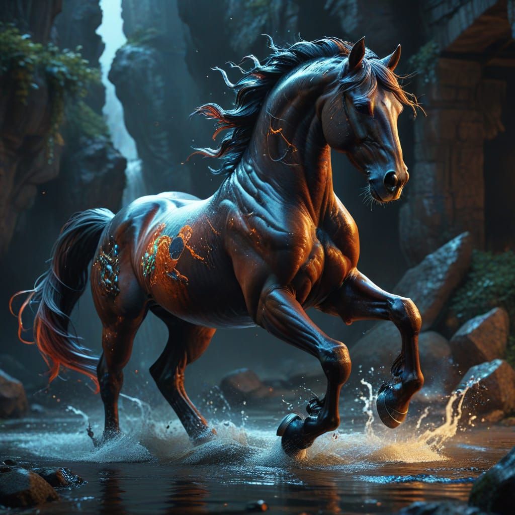 Ethereal Stallion in Vibrant Matte Splendor