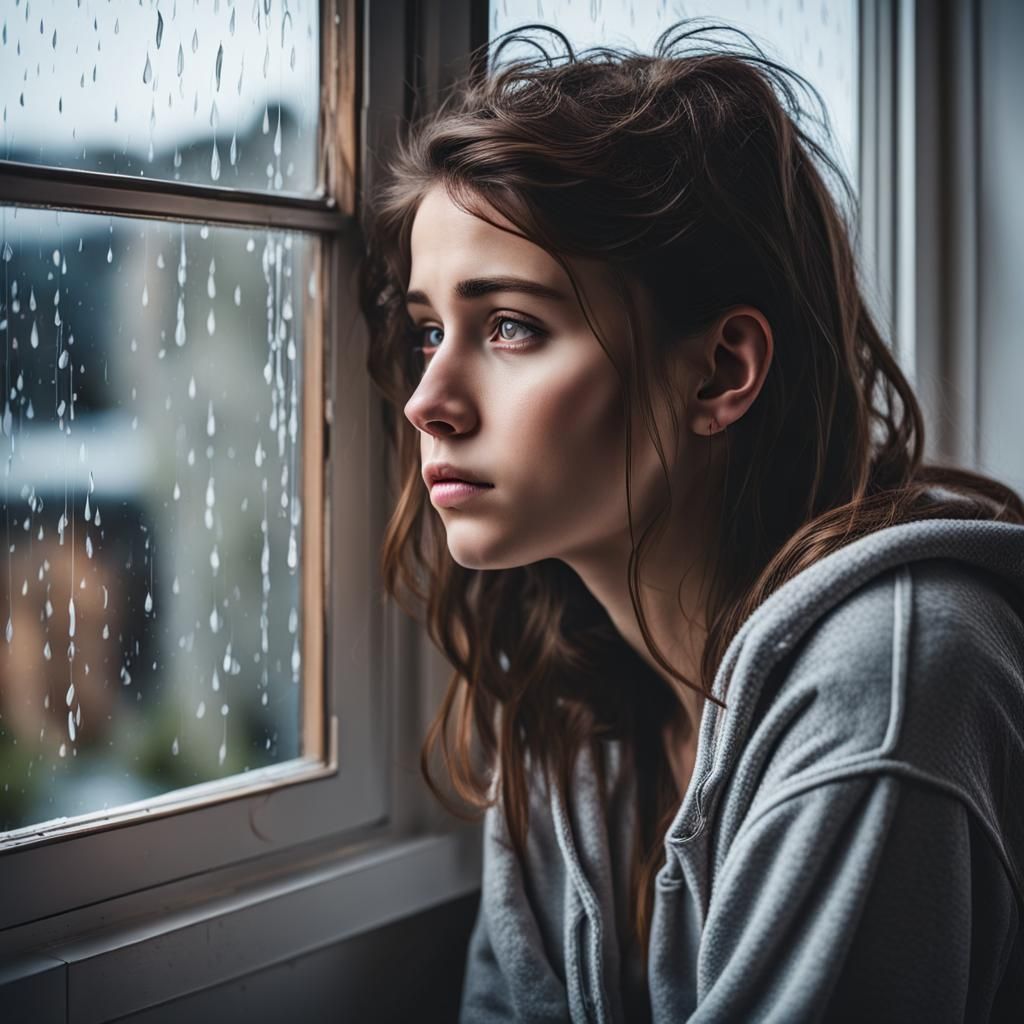 Lonely Teenager Listening to Sad Music