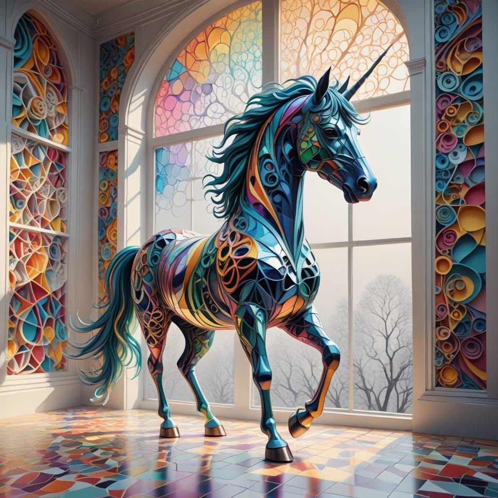 Surreal Unicorn Gaze in Soft Focus