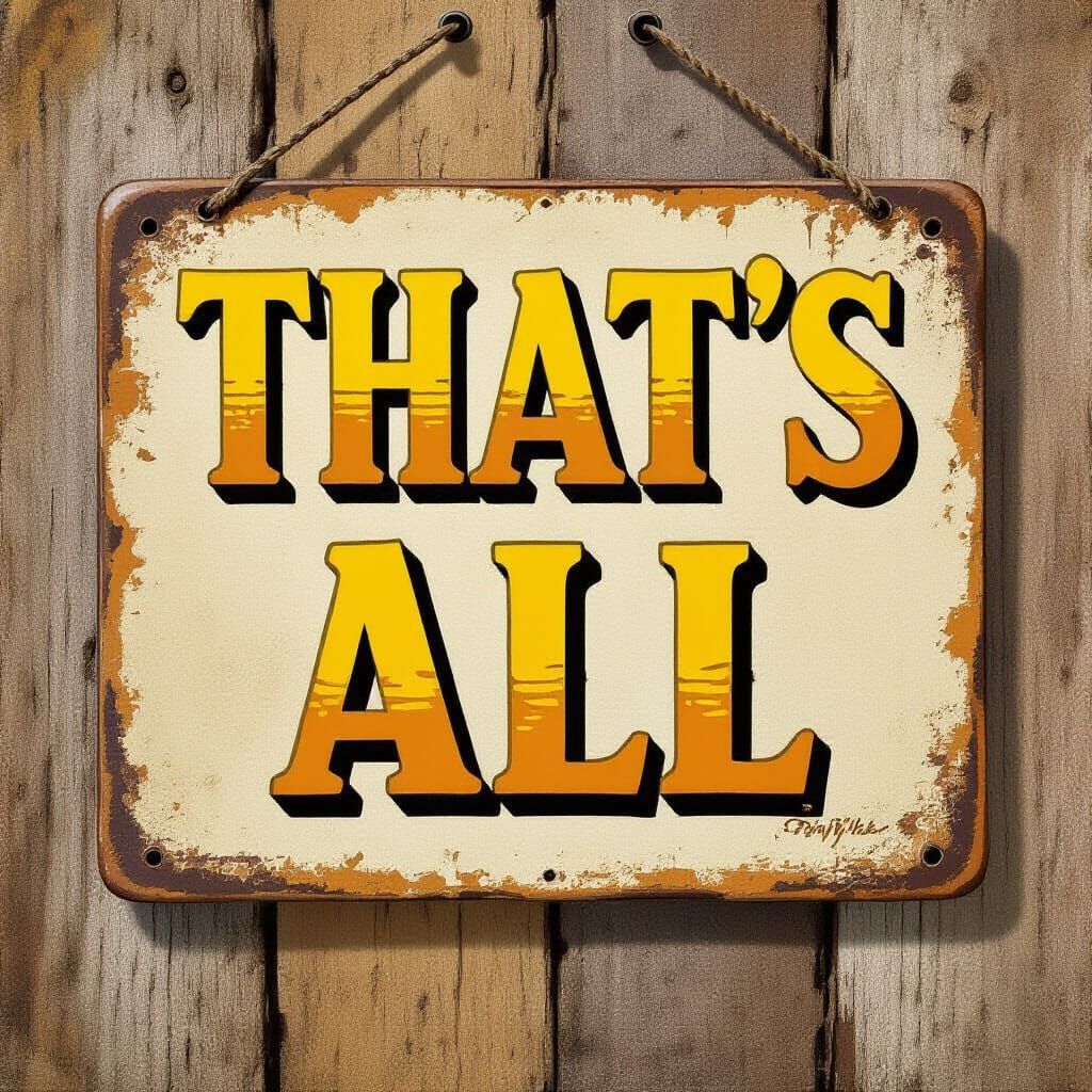 Rustic "That's All" Sign in Warm, Nostalgic Tones