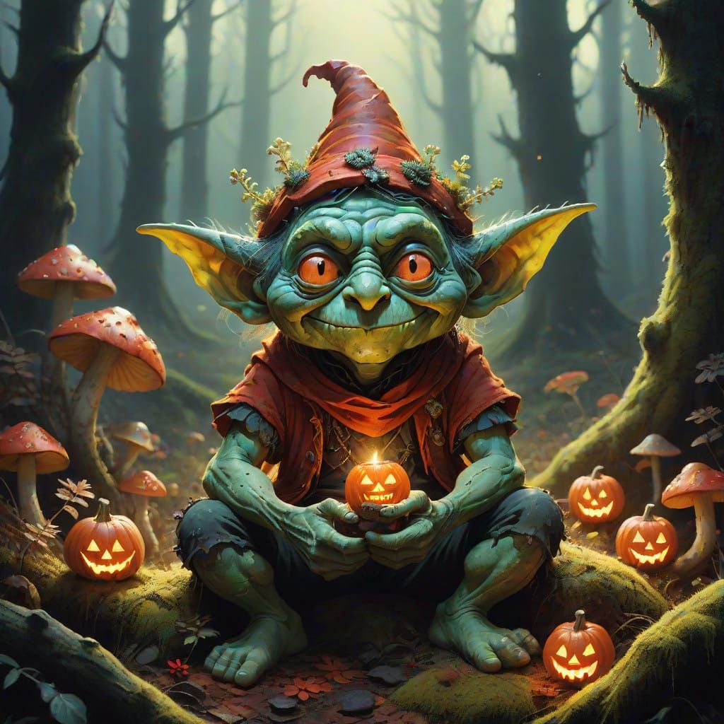 Mystical Goblin in a Forest Glade