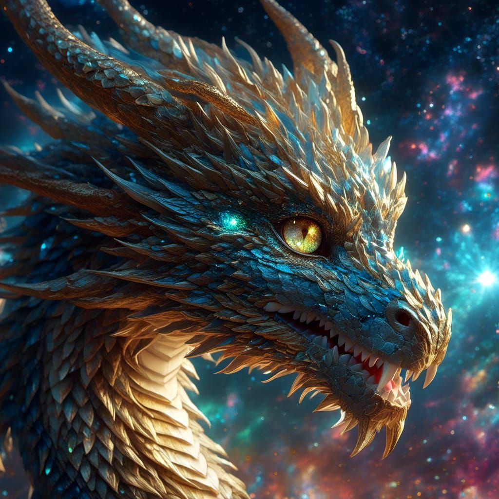 Adorable Mythical Dragon Portrait in Anime Style