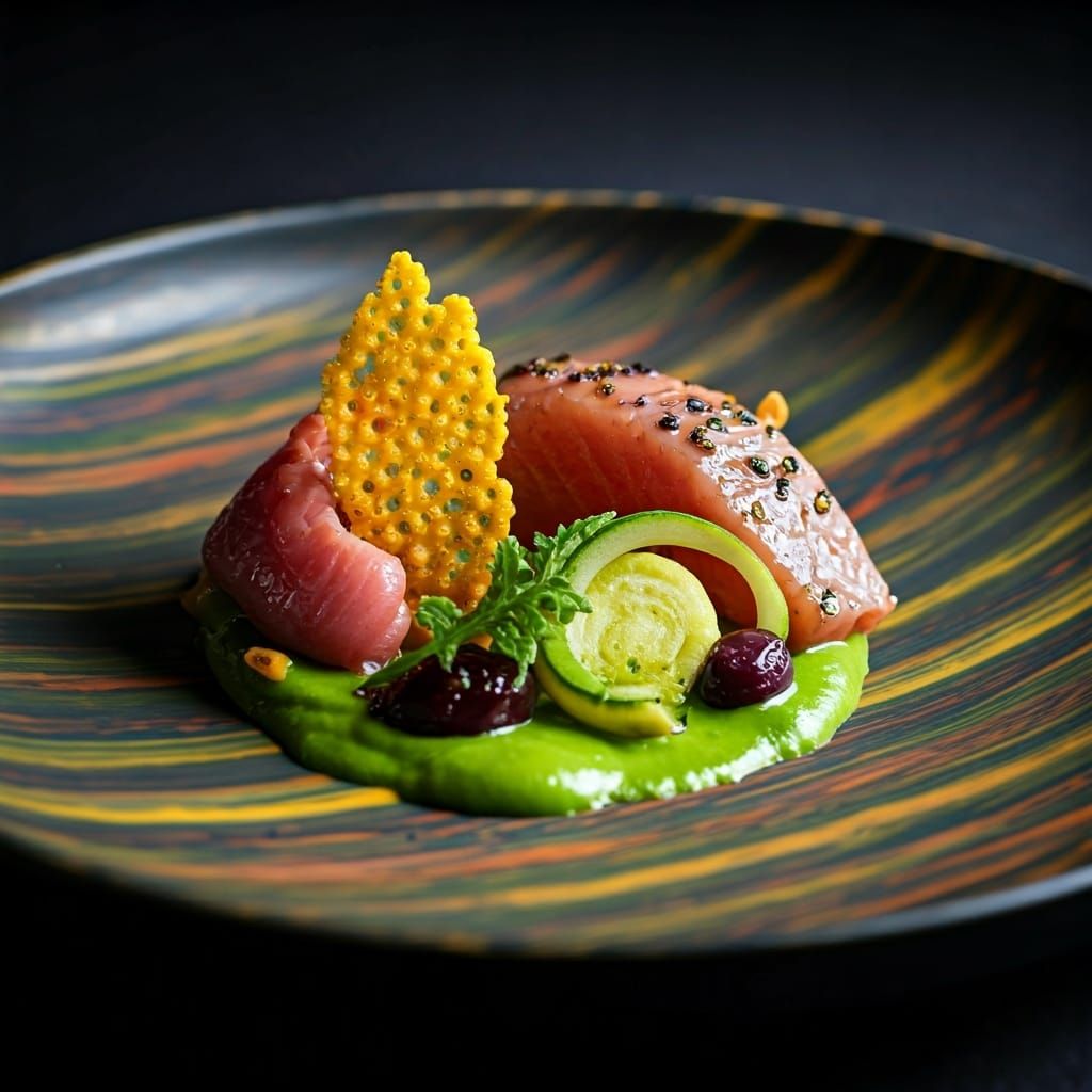 Michelin Star Food Art in Hyper-Realistic Style