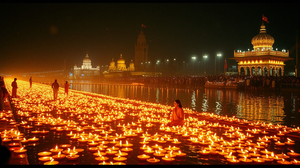 Sea of Diyas: Golden Light on the Sangam
