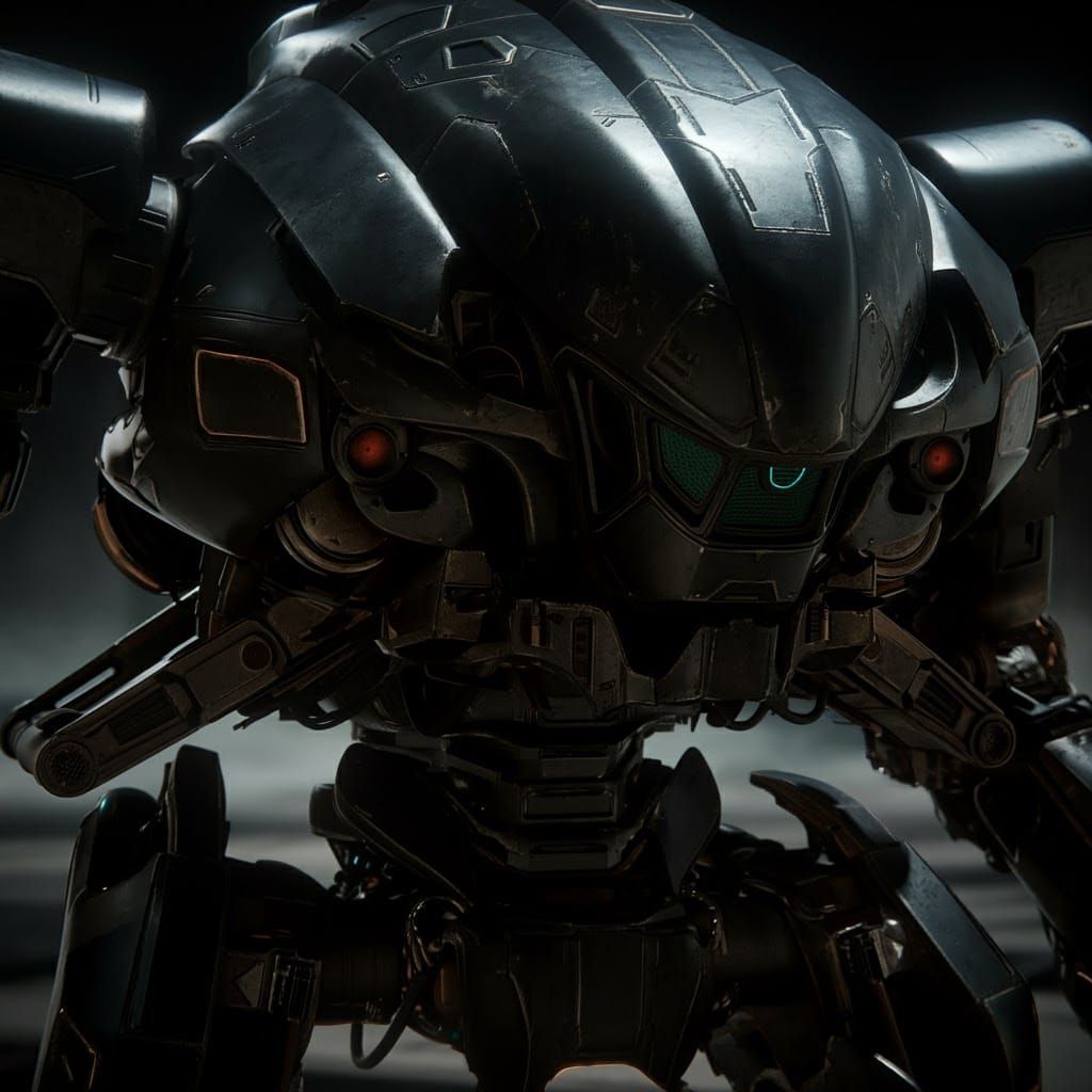 Cyberpunk Mech in Grimdark Style