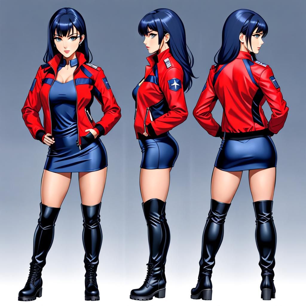 Character study, female officer from Neon Genesis, Misato Ka...