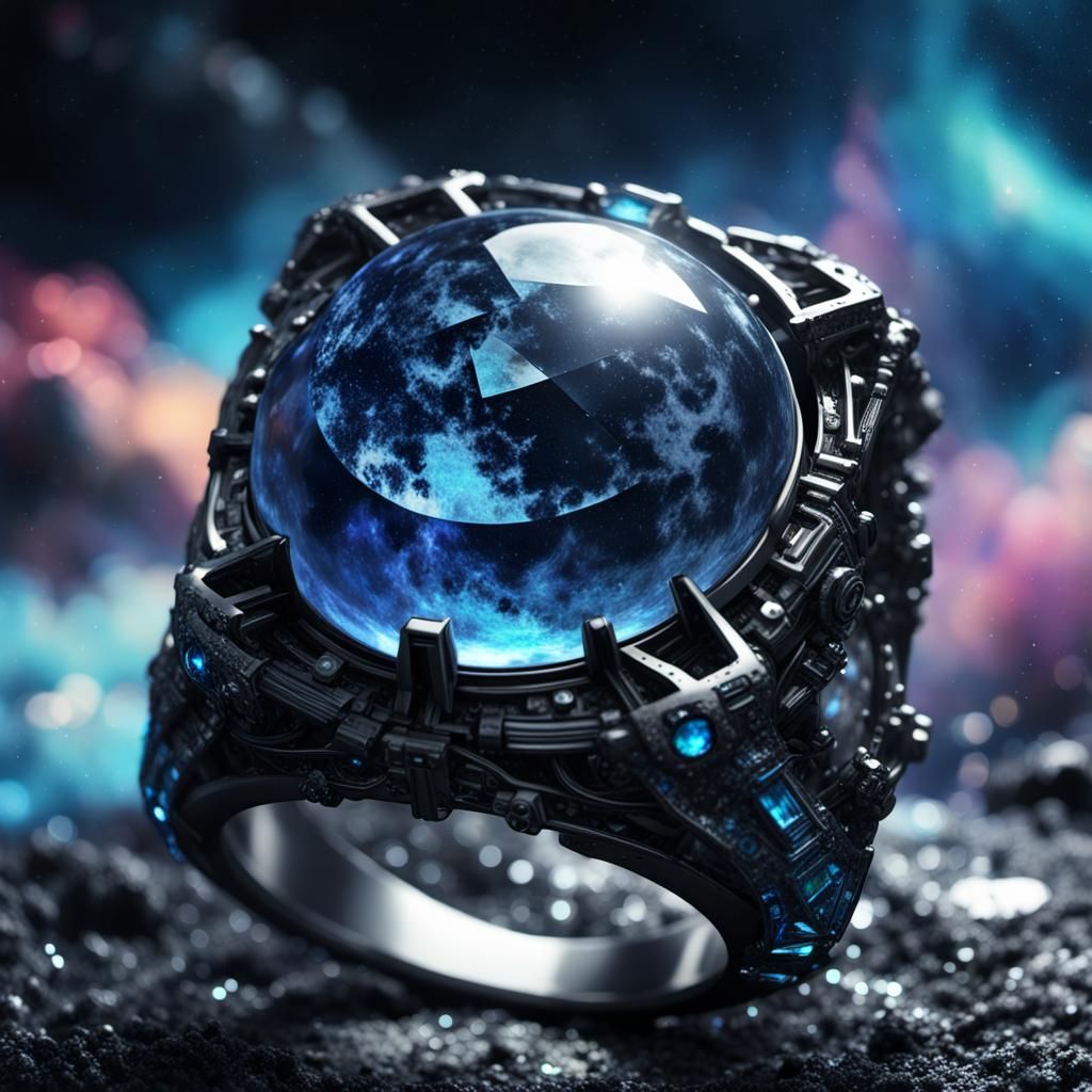 Cyberpunk Gothic Ring in a Cosmic Horror Setting