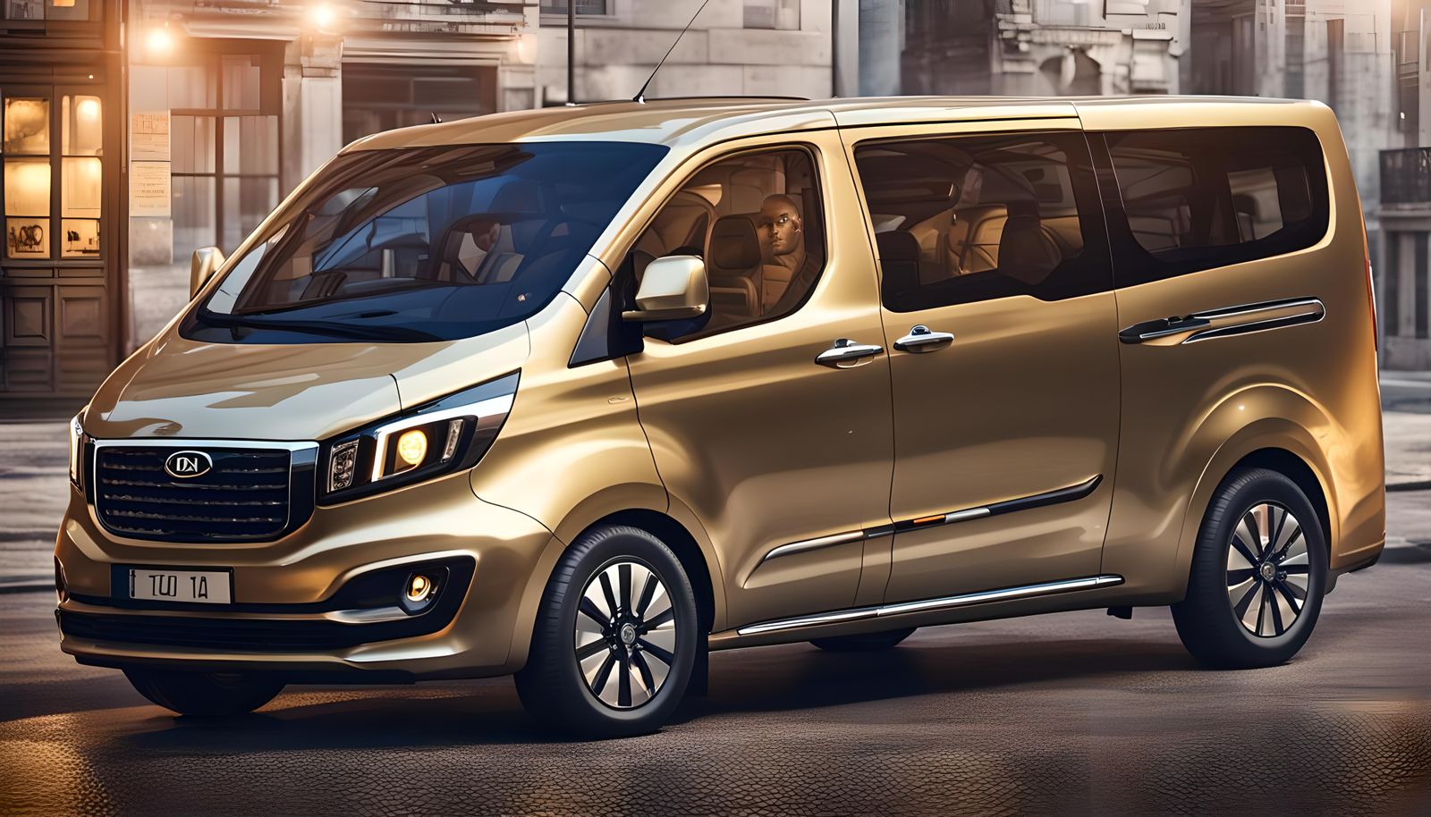 Beige Gold 2013 Kia Tourneo Custom Van Render